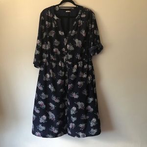 Appareline Floral Button Down Dress